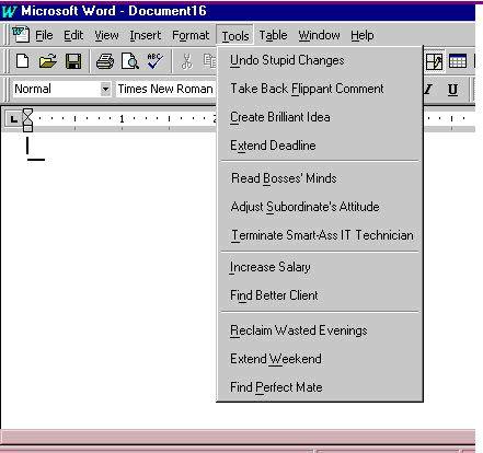 [Word menu with options for 'Read Boss's Mind', 'Adjust Subordinate's Attitude', etc.]